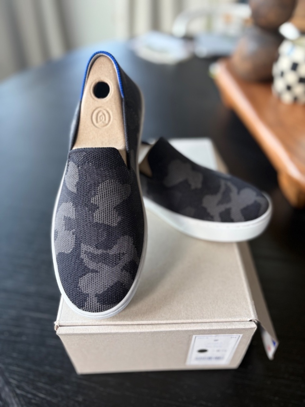 ROTHY'S The Sneaker in Grey Camo, Size 6.5